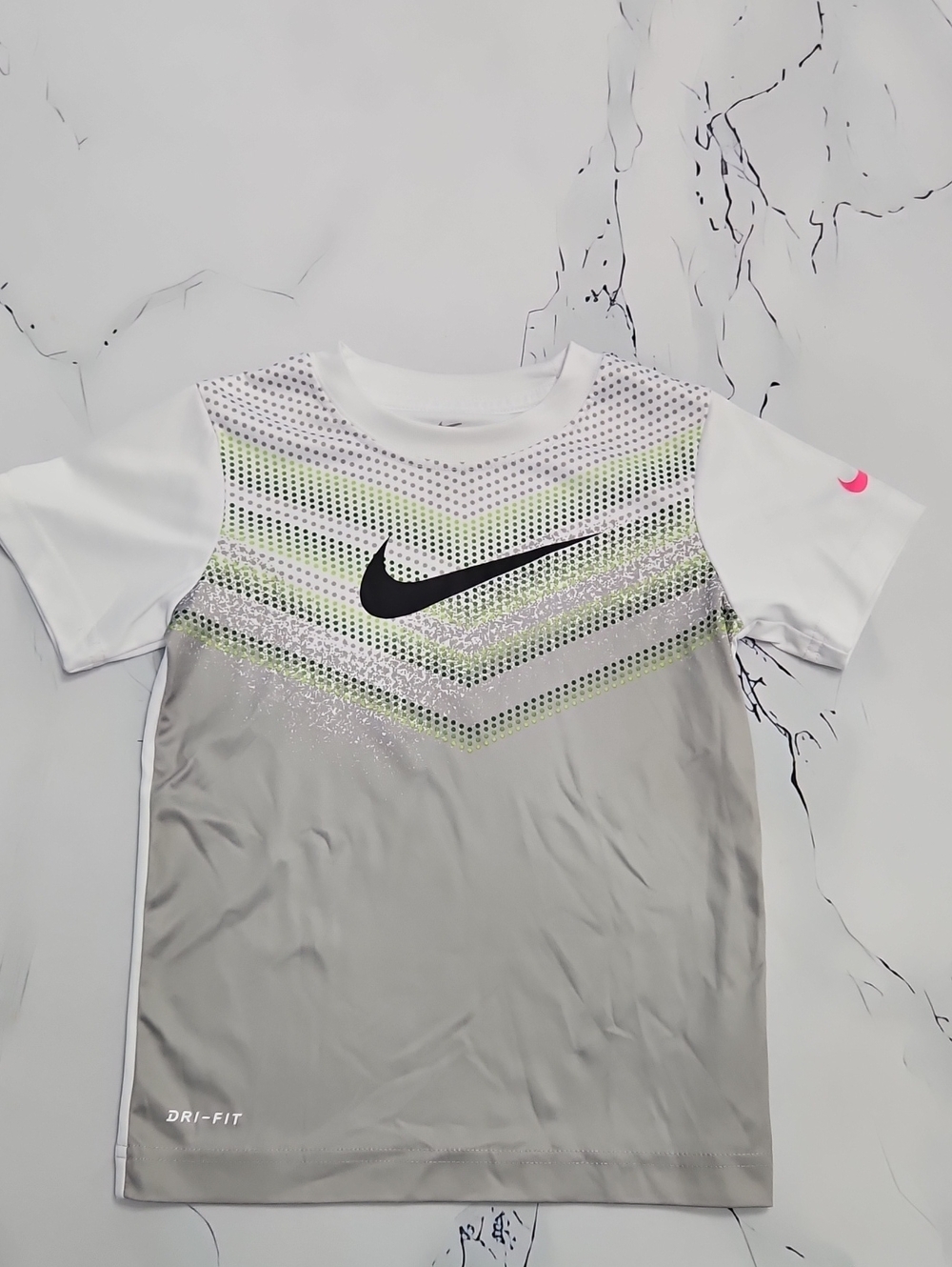 Nike Boys' Gray & White Dri-FIT Performance Tee